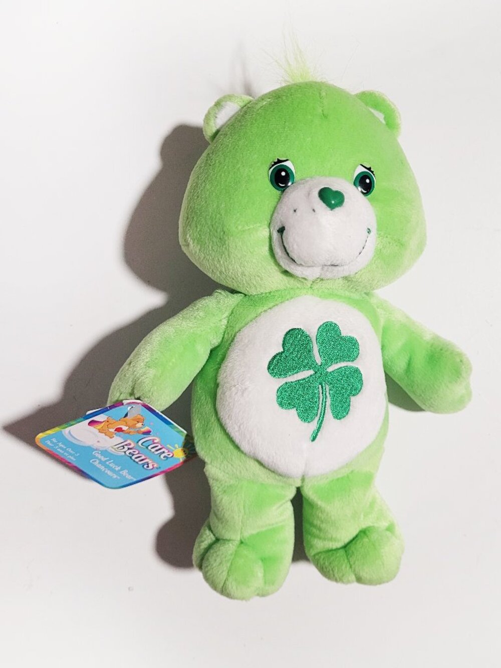Care Bears 2003 Good Luck Bear 8" Fun Size Bear - BNWT